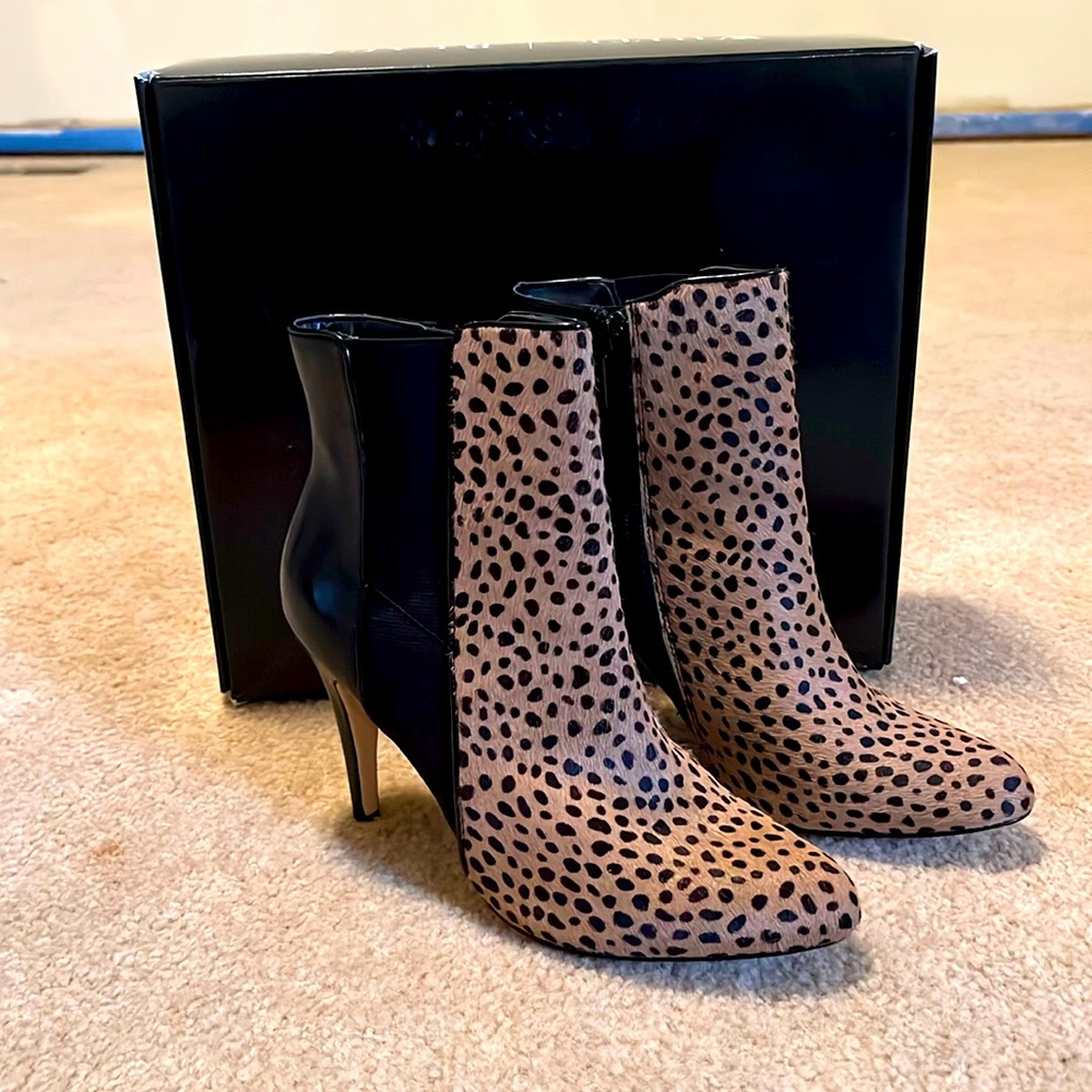 White House | Black Market Leopard Heeled Booties